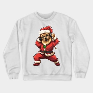 Cartoon Christmas Afghanistan Dog Dancing Crewneck Sweatshirt